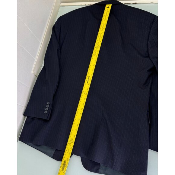 VTG Burberry 2 Piece Suit 42R Blazer 36X30 Pants Ventless Pinstripe USA Made - Picture 10 of 16